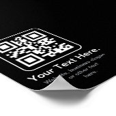 Moderne Scannbare QR-code | Zwart Wit & Grijs Poster (Hoek)
