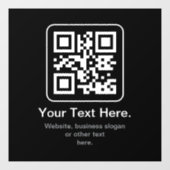 Moderne Scannbare QR-code | Zwart Wit & Grijs Raamsticker (Vel)