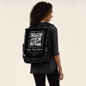 Moderne Scannbare QR-code | Zwart Wit & Grijs Rugtassen (Gedragen)