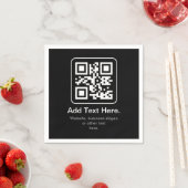 Moderne Scannbare QR-code | Zwart Wit & Grijs Servet (Insitu)