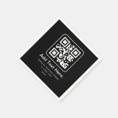 Moderne Scannbare QR-code | Zwart Wit & Grijs Servet (Hoek)