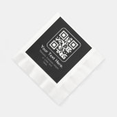 Moderne Scannbare QR-code | Zwart Wit & Grijs Servet (Hoek)