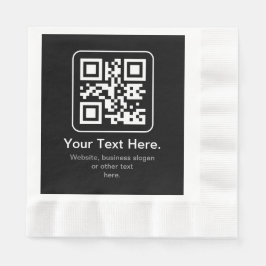 Moderne Scannbare QR-code | Zwart Wit & Grijs Servet