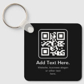 Moderne Scannbare QR-code | Zwart Wit & Grijs Sleutelhanger (Voorkant)