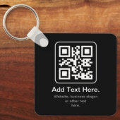 Moderne Scannbare QR-code | Zwart Wit & Grijs Sleutelhanger (Voorkant)