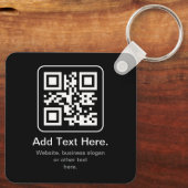 Moderne Scannbare QR-code | Zwart Wit & Grijs Sleutelhanger (Achterkant)