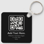 Moderne Scannbare QR-code | Zwart Wit & Grijs Sleutelhanger (Achterkant)