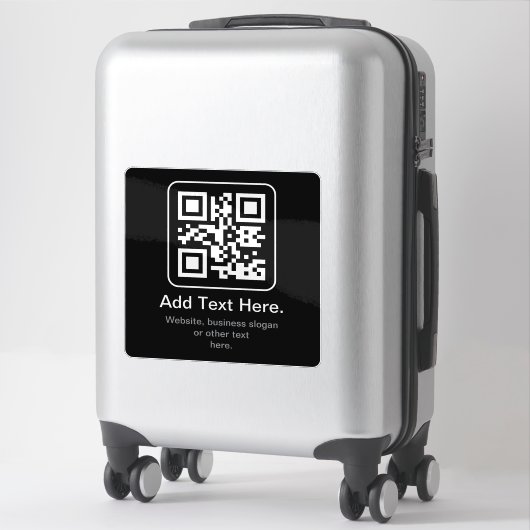 Moderne Scannbare QR-code | Zwart Wit & Grijs Sticker (Koffer)