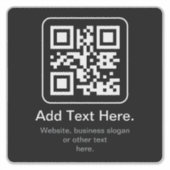Moderne Scannbare QR-code | Zwart Wit & Grijs Sticker (Voorkant)