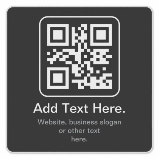 Moderne Scannbare QR-code | Zwart Wit & Grijs Sticker (Voorkant)