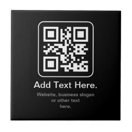 Moderne Scannbare QR-code | Zwart Wit & Grijs Tegeltje