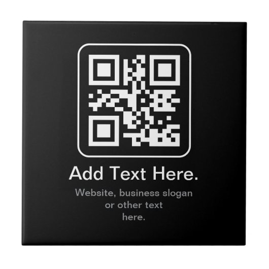 Moderne Scannbare QR-code | Zwart Wit & Grijs Tegeltje (Voorkant)