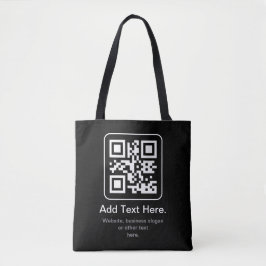 Moderne Scannbare QR-code | Zwart Wit & Grijs Tote Bag