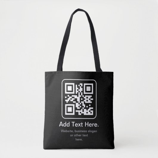 Moderne Scannbare QR-code | Zwart Wit & Grijs Tote Bag (Voorkant)