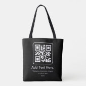 Moderne Scannbare QR-code | Zwart Wit & Grijs Tote Bag (Achterkant)