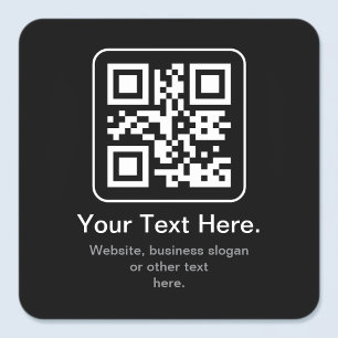 Moderne Scannbare QR-code Zwart Wit & Grijs Vierkante Sticker