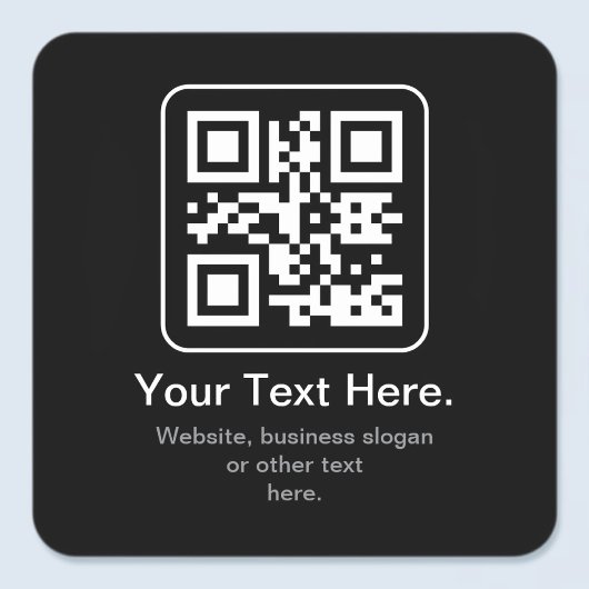 Moderne Scannbare QR-code | Zwart Wit & Grijs Vierkante Sticker