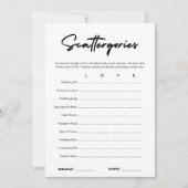 Moderne Scattergories Vrijgezellenfeest Game Kaart (Voorkant)