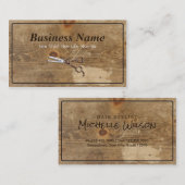 Moderne schaar- en houthaartopening visitekaartje (Voorkant / Achterkant)