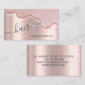 Moderne schaar Glitter maakt haarkloon Roos Gold Visitekaartje (Voorkant / Achterkant)