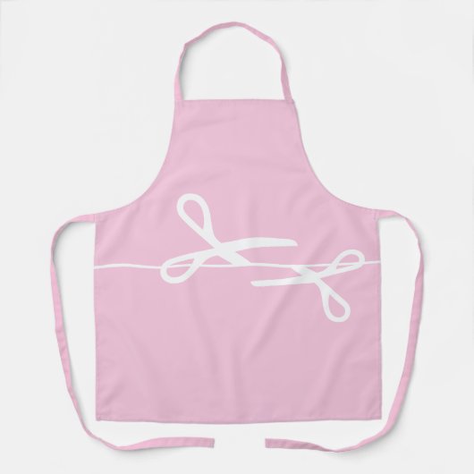 Moderne Schaar Haar Stylist Seashell Roze Schort (Voorkant)