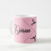 Moderne schaar Hair Stylist Ballet Roze Koffiemok (Voorkant links)