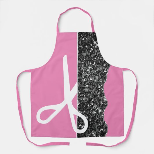 Moderne schaar Hair Stylist Bubblegum Roze Schort (Voorkant)
