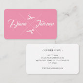 Moderne schaar Hair Stylist Grapefruit Roze Visitekaartje (Voorkant / Achterkant)