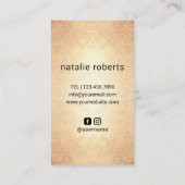 Moderne Schaar & Hand Logo Haarsalon Goud Visitekaartje (Achterkant)