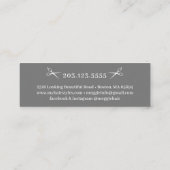 Moderne schaar kapper groen mini visitekaartje (Achterkant)