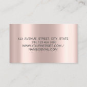 Moderne schaar Silver Glitter Drift Roos Gold Visitekaartje (Achterkant)