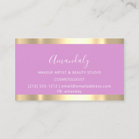 Moderne schaar voor haarser drijft goudroze visitekaartje (Achterkant)