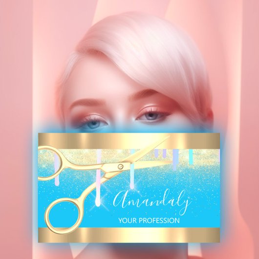 Moderne schaar voor haarser zorgt voor Gold Blue Visitekaartje