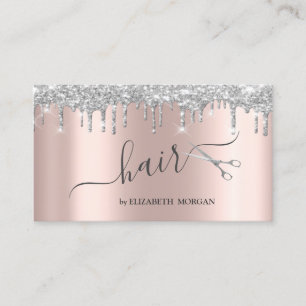 Moderne Schaar Zilver Glitter Druppels Roze Goud Visitekaartje
