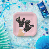 Moderne Schaatsen met wielrennen Derby Pink Papieren Bordje (Feest)