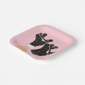 Moderne Schaatsen met wielrennen Derby Pink Papieren Bordje (Gebogen)