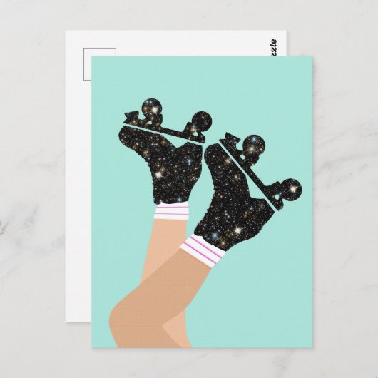 Moderne Schaatsen Roller Derby Briefkaart (Voorkant / Achterkant)