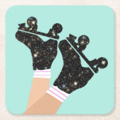 Moderne Schaatsen Roller Derby Mint Kartonnen Onderzetters (Voorkant)