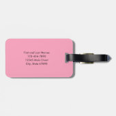 Moderne Schaduw Monogram Roze Gepersonaliseerd Bagagelabel (Achterkant horizontaal)