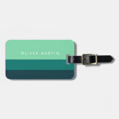 Moderne schaduwen van Groen en Blauwgroen Blok van Bagagelabel (Voorkant horizontaal)