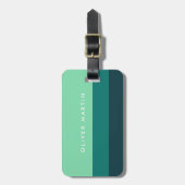 Moderne schaduwen van Groen en Blauwgroen Blok van Bagagelabel (Voorkant verticaal)