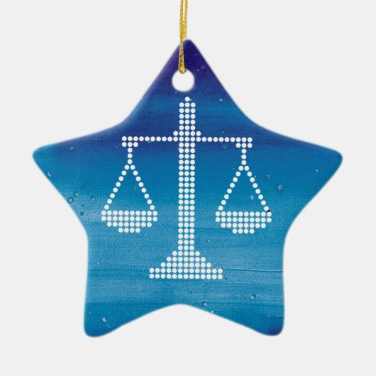 Moderne schalen van justitie | Winter Keramisch Ornament (Voorkant)