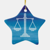 Moderne schalen van justitie | Winter Keramisch Ornament (Achterkant)