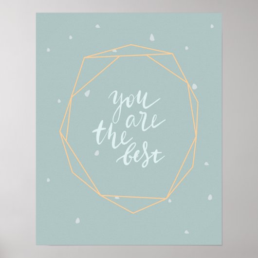 Moderne schandaal schattig blauw je bent de beste  poster (Voorkant)