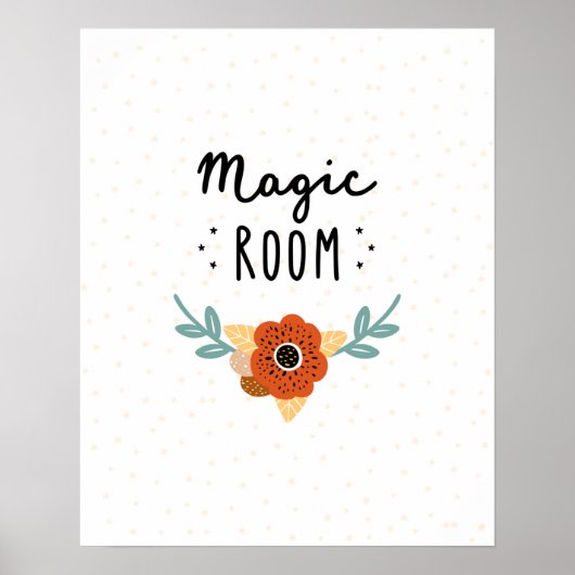 Moderne schandalige toverkamer met bloemen poster (Voorkant)