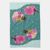 Moderne schapen in de winter Keuken Theedoek (Verticaal)