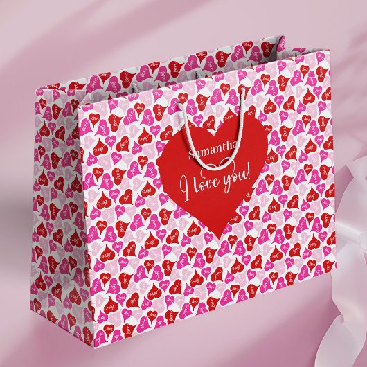 Moderne Schattig Ik Hou Van Jou Tekst Aangepaste N Groot Cadeauzakje