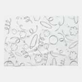 Moderne, schattig patroon wit en grijs grafische t theedoek (Horizontaal)