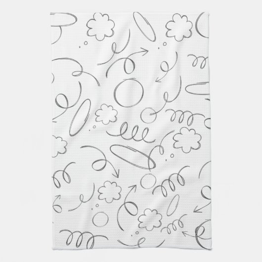 Moderne, schattig patroon wit en grijs grafische t theedoek (Verticaal)