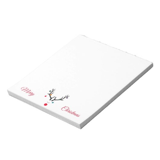 Moderne schattige abstracte kerstredeers op wit notitieblok (Linkerzijde)
